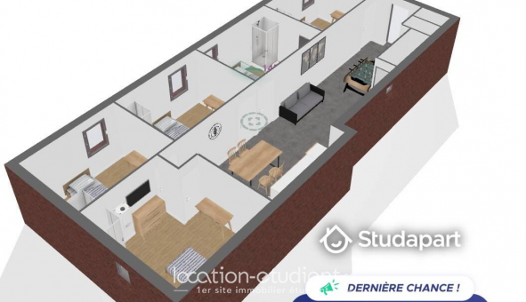 Logement tudiant Location Duplex Meublé Lens (62300)