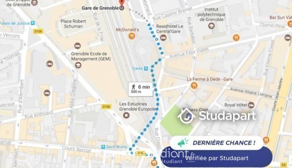 Logement tudiant Studio à Grenoble (38000)