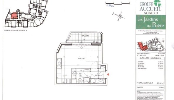 Logement tudiant Studio à Issy les Moulineaux (92130)