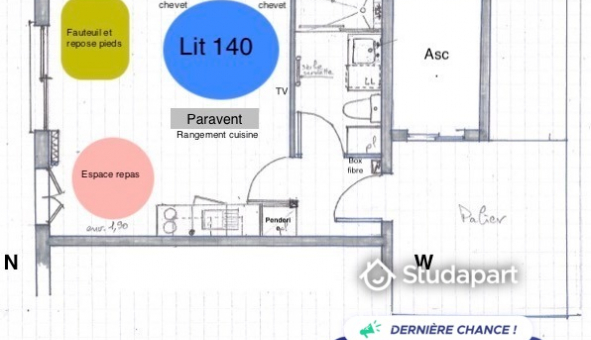 Logement tudiant Studio à Malakoff (92240)