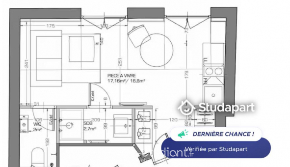 Logement tudiant Studio à Paris 17me arrondissement (75017)