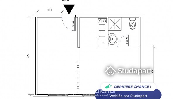 Logement tudiant Studio à Rouen (76100)