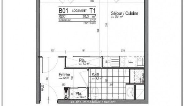 Logement tudiant T2 à Amiens (80090)