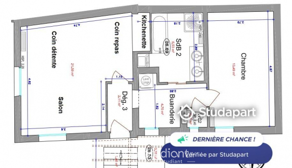 Logement tudiant T2 à Antibes (06160)