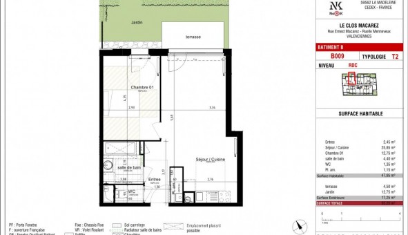 Logement tudiant T2 à Aulnoy lez Valenciennes (59300)