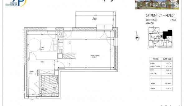 Logement tudiant T2 à Colmar (68000)