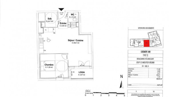 Logement tudiant T2 à Jouy le Moutier (95280)