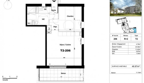 Logement tudiant T2 à Mauves sur Loire (44470)