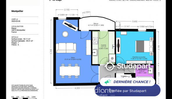 Logement tudiant T2 à Montpellier (34080)