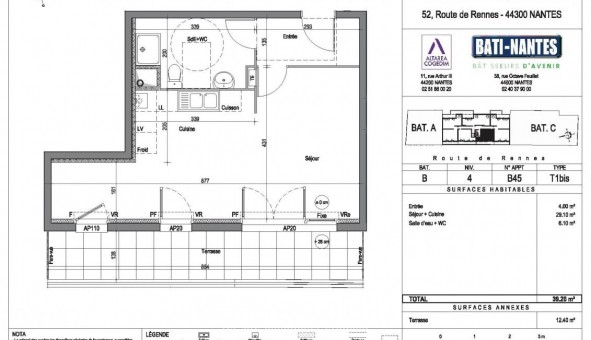 Logement tudiant T2 à Nantes (44200)