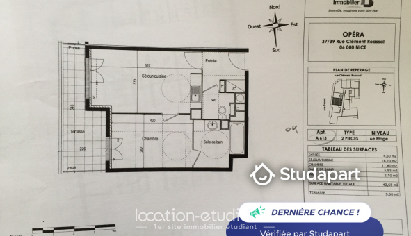 Logement tudiant T2 à Nice (06100)