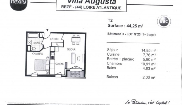 Logement tudiant T2 à Rez (44400)