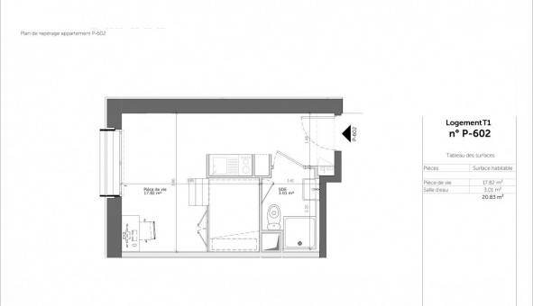 Logement tudiant T2 à Rouen (76100)