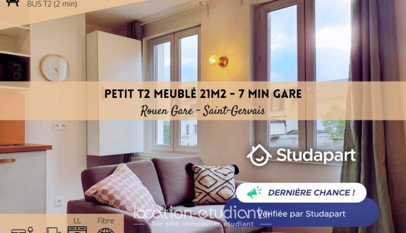 Logement tudiant Location T2 Meublé Rouen (76100)