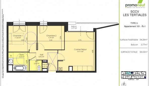 Logement tudiant T3 à Aulnoy lez Valenciennes (59300)