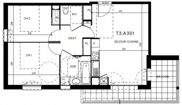 Logement tudiant T3 à Clermont Ferrand (63000)