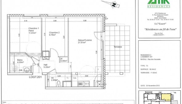 Logement tudiant T3 à Essert (90850)