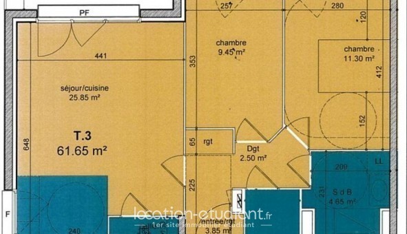 Logement tudiant T3 à Le Houlme (76770)