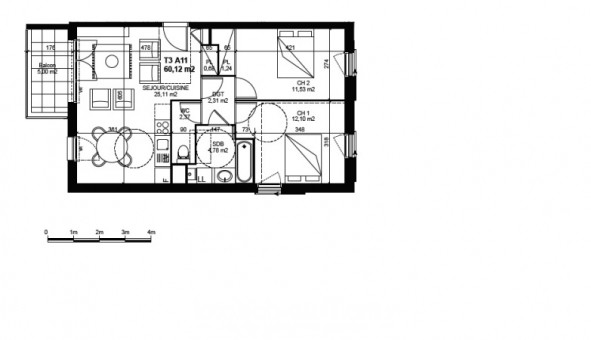 Logement tudiant T3 à Montanay (69250)