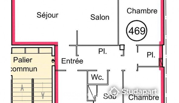 Logement tudiant T3 à Nantes (44200)