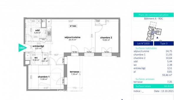 Logement tudiant T3 à Ouistreham (14150)