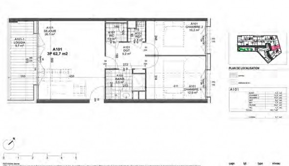 Logement tudiant T3 à Reims (51100)