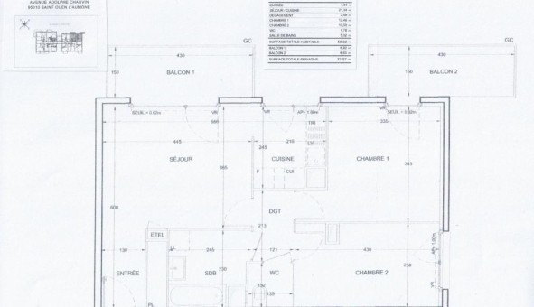 Logement tudiant T3 à Saint Ouen l'Aumne (95310)