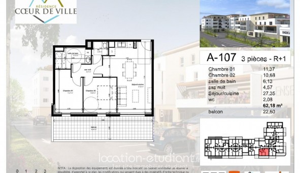 Logement tudiant T3 à Semcourt (57280)