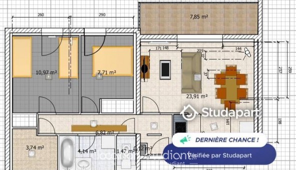 Logement tudiant Location T3 Meublé Trignac (44570)