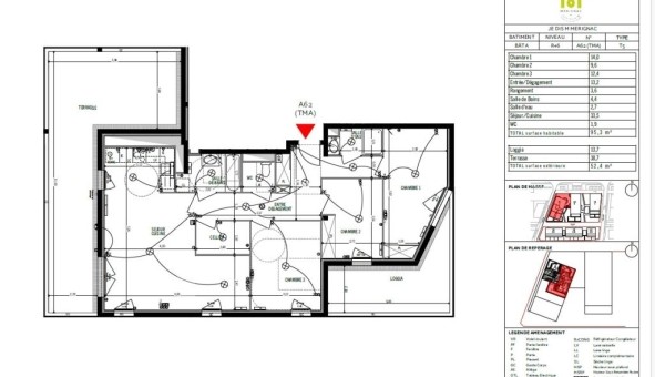 Logement tudiant T4 à Mrignac (33700)