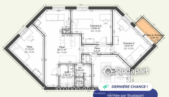 Logement tudiant T5 à vry (91000)