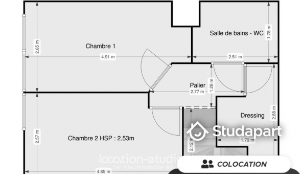 Colocation tudiante Studio à Antibes (06160)