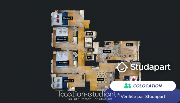 Colocation tudiante Studio à Bron (69500)