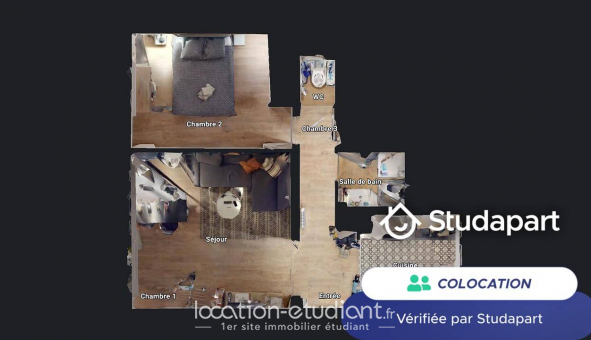 Colocation tudiante Studio à Dville ls Rouen (76250)