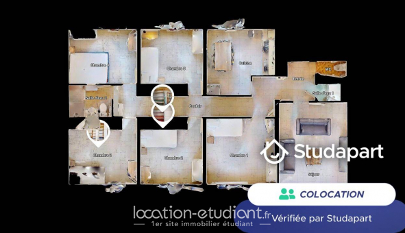 Colocation tudiante Studio à Grenoble (38000)