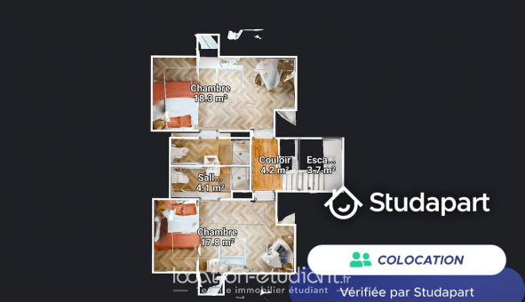 Colocation tudiante Studio à Lyon 3me arrondissement (69003)