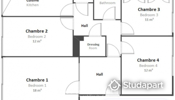 Colocation tudiante Duplex à Lyon 6me arrondissement (69006)