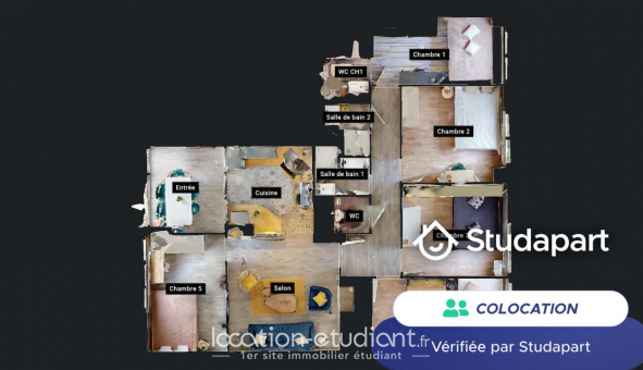 Colocation tudiante Studio à Lyon 9me arrondissement (69009)