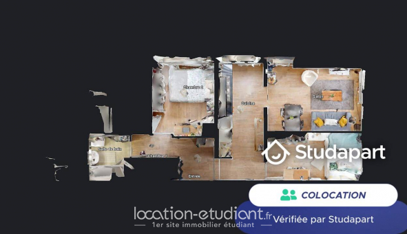 Colocation tudiante Studio à Mons en Baroeul (59370)