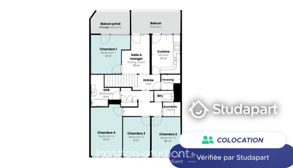 Colocation tudiante Studio à Nanterre (92000)