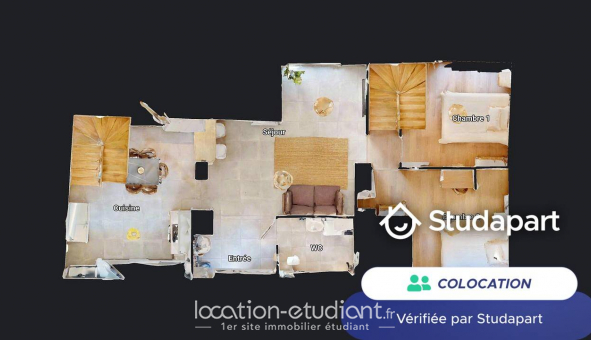 Colocation tudiante Studio à Oullins (69600)