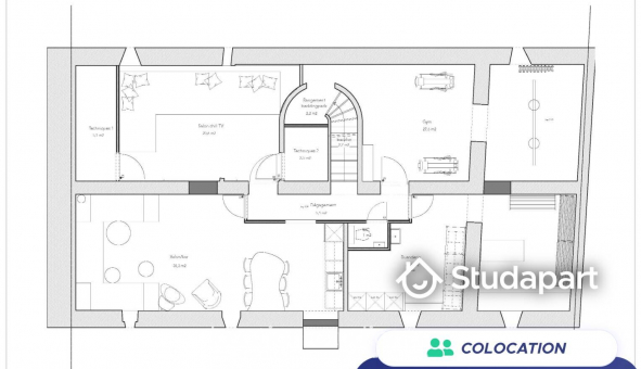 Colocation tudiante Chambre dans une colocation de 10m2