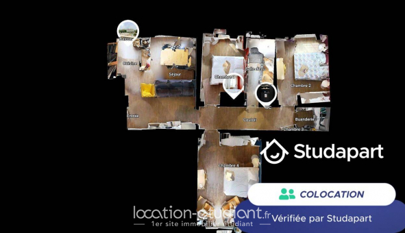 Colocation tudiante Studio à Toulon (83200)