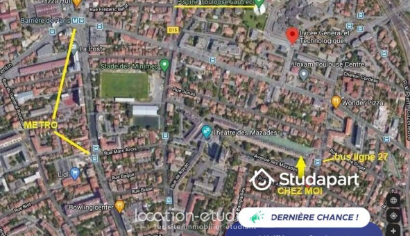 Colocation tudiante Studio à Toulouse (31500)