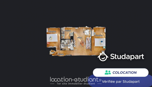 Colocation tudiante Studio à Villeurbanne (69100)