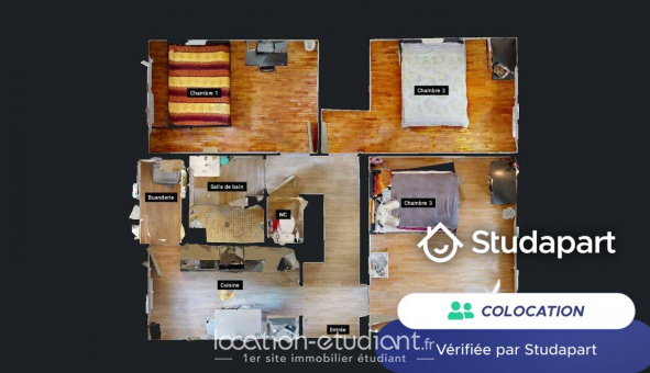 Colocation tudiante Studio à Villeurbanne (69100)