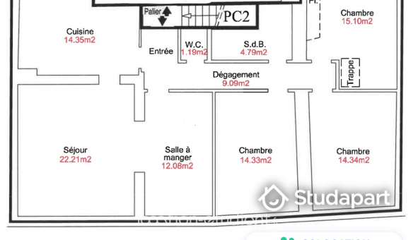 Colocation tudiante Studio à Yutz (57110)