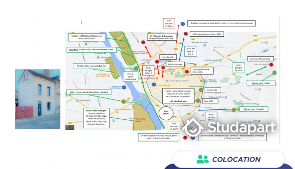 Colocation tudiante T4 à Moulins (03000)